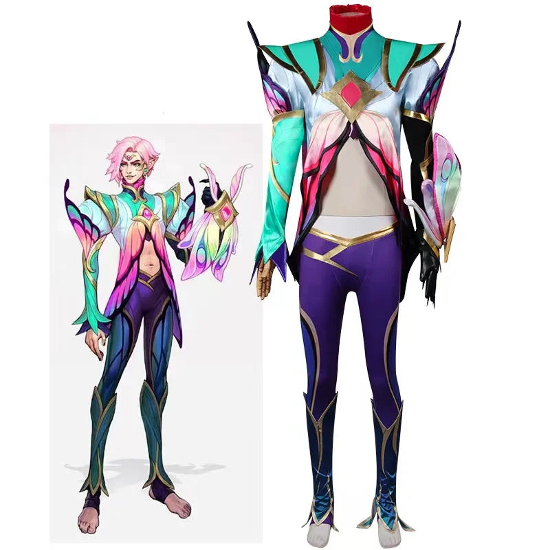 Game LOL  Ezreal Flower Fairy Cosplay  Costume Adult Men Suits Full Sets Halloween Carnival Party Outfits