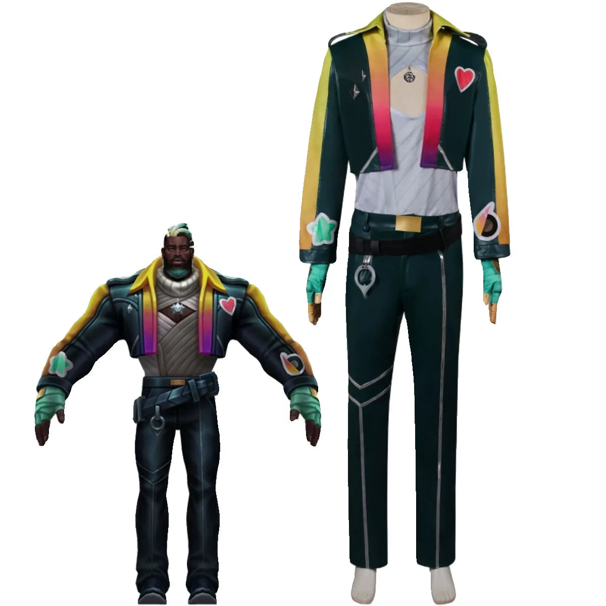 Game LOL Heartsteel K‘Sante Cosplay Costume Men Uniform Full Set Suit Halloween Party  Outfit