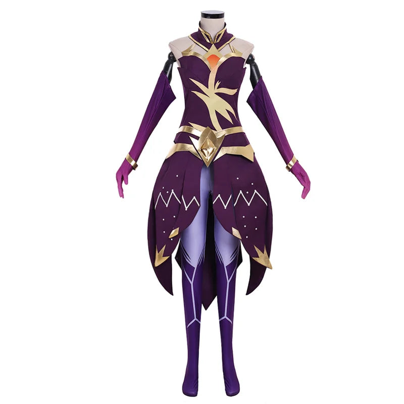 Game LOL Luxanna Crownguard Cosplay Costume the Lady of Luminosity Battle Uniform Set Halloween Party Costume for Women