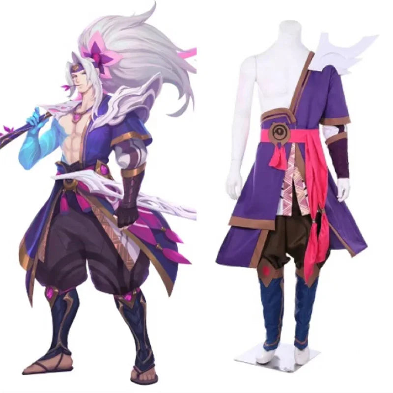 Game LOL Spirit Blossom Yasuo Cosplay Costume Adult Men Suit Halloween Party Outfits