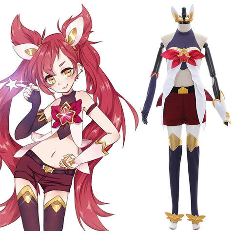 Game LOL Star Guardian Jinx Cosplay Costume Sexy Women Uniform Halloween Party Outfits