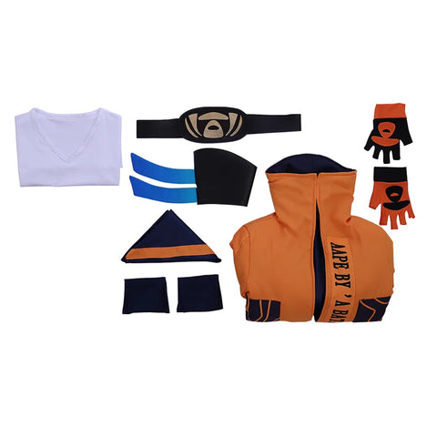 Game LOL Yasuo Cosplay Costume League of Legends the Unforgiven Uniform Orange Top Halloween Carnival Suit