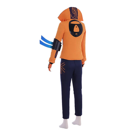 Game LOL Yasuo Cosplay Costume League of Legends the Unforgiven Uniform Orange Top Halloween Carnival Suit