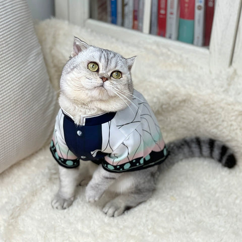Demon Slayer Butterfly Shinobu Cat Cosplay T-Shirt for Pets