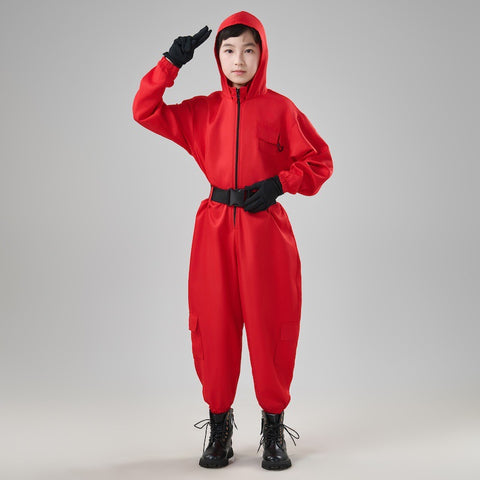 Halloween Paper Money House Dali Kids Jumpsuit Movie Cosplay Outfit
