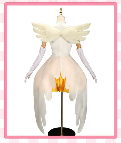 Cardcaptor Sakura Sakura Kinomoto Cosplay Costume, Yellow & White Battle Outfit