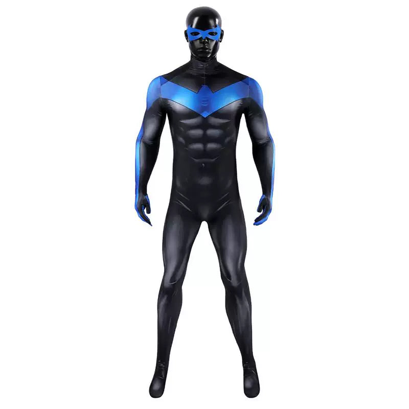 DC Movie Nightwing Cosplay Costume, Jumpsuit with Eye Mask Full Set