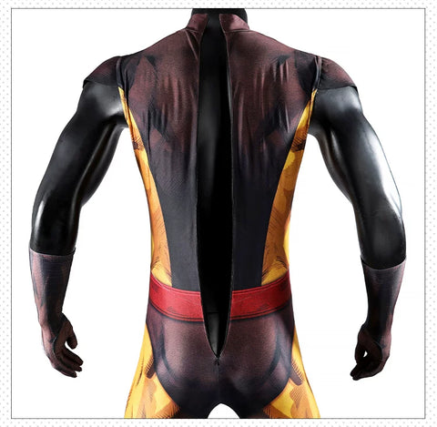 X-Men Wolverine Cosplay Costume, Brown Jumpsuit Tight Bodysuit