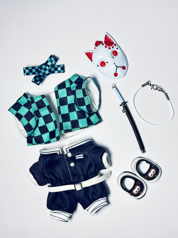 Labubu Doll Outfit: Demon Slayer Nezuko Kimono Set for 1/3 Generation