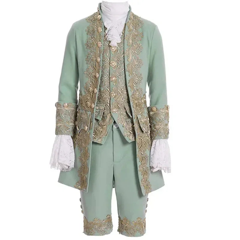 Deluxe Victorian King Prince Costume for Men – Royal Theater Cosplay Suit with Jacket, Vest, and Pants