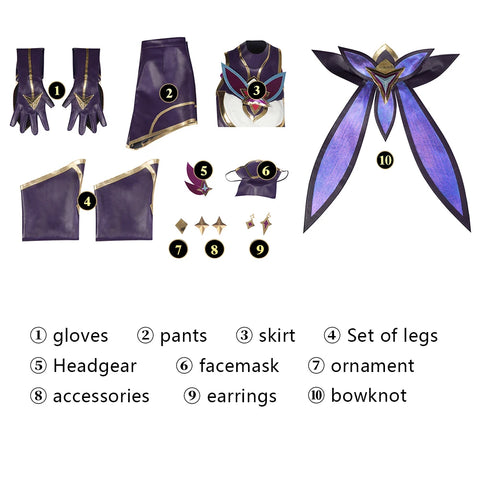 Game LOL Star Guardian Akali Cosplay Costume Women Sexy Set Halloween Christmas Party Outfit