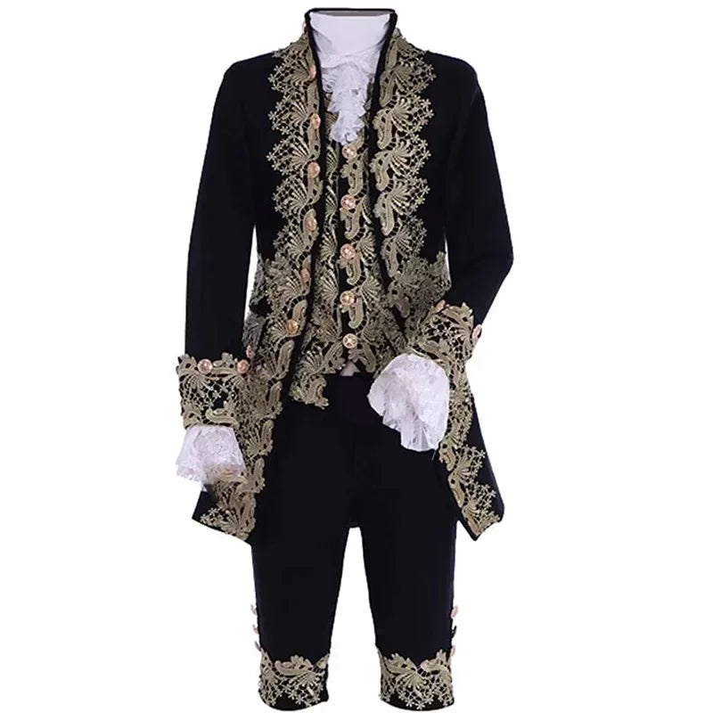 Deluxe Victorian King Prince Costume for Men – Royal Theater Cosplay Suit with Jacket, Vest, and Pants