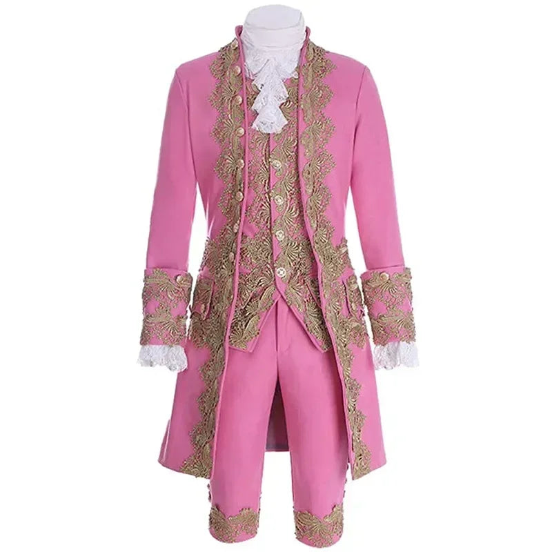 Deluxe Victorian King Prince Costume for Men – Royal Theater Cosplay Suit with Jacket, Vest, and Pants