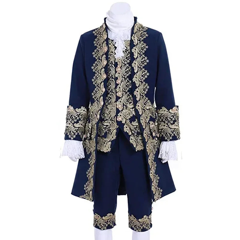 Deluxe Victorian King Prince Costume for Men – Royal Theater Cosplay Suit with Jacket, Vest, and Pants