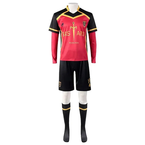 Blue Lock Cosplay Jersey – Kaiser, Ness, Isagi, Kurona & Hiori Bastard Munchen Football Uniform for Anime Fans