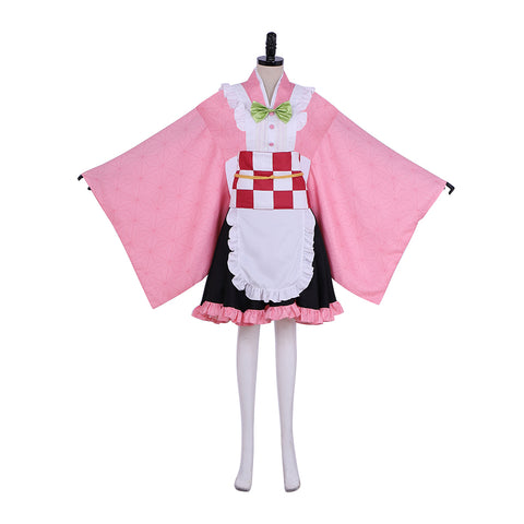 Demon Slayer Kamado Nezuko Maid Cosplay Costume | Anime-Inspired Fancy Dress