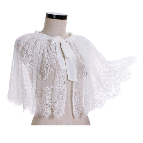 : white Lace Bolero Shrugs For Women Ladies Wedding Capes Wraps Bridal Bolero Short Cape Shawl and Wraps Evening Dress Wedding Cover Up