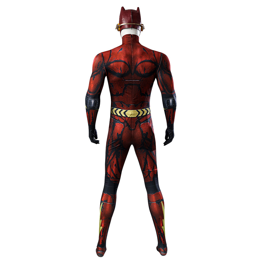 The Flash Bodysuit Zentai Jumpsuit Headcover Halloween Cosplay Men's Clothing