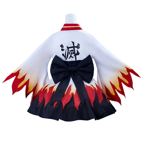 Elegant Demon Slayer Kyojuro Rengoku Women's Kimono Cosplay Costume