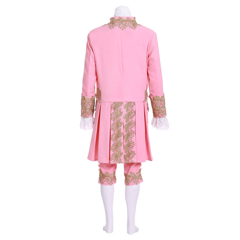 18th Century Men’s Colonial Rococo Suit - Pink Regency Court Outfit