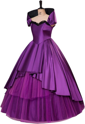 Women's Bearded Lady Circus Costume Musical Tutu Dress Purple Theatrical Cosplay Costume