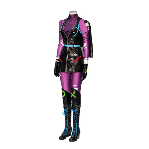 Punchline Alexis Kaye Cosplay Costume Purple Leather Suit