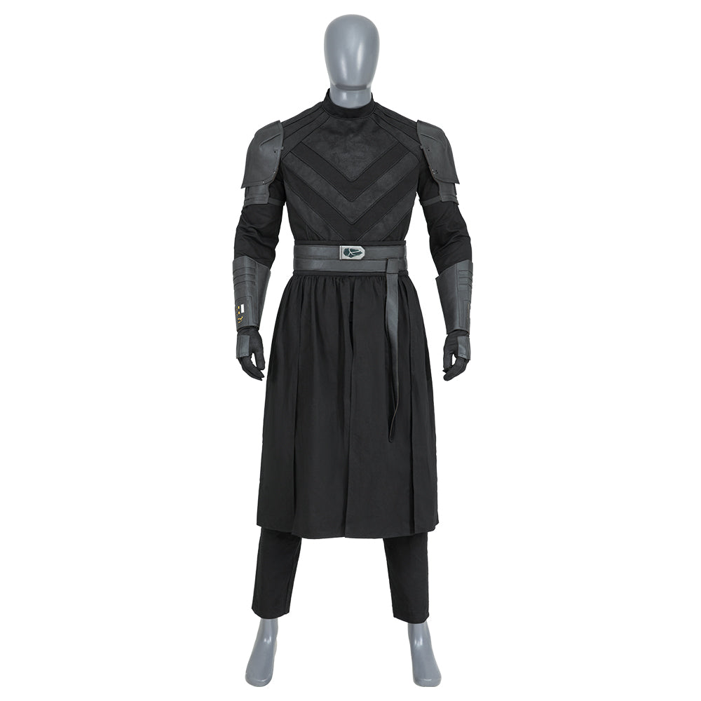 Men's Baylan Skoll Jedi Cosplay Deluxe Knight Armor Set - Black Battle Uniform with Hooded Cloak