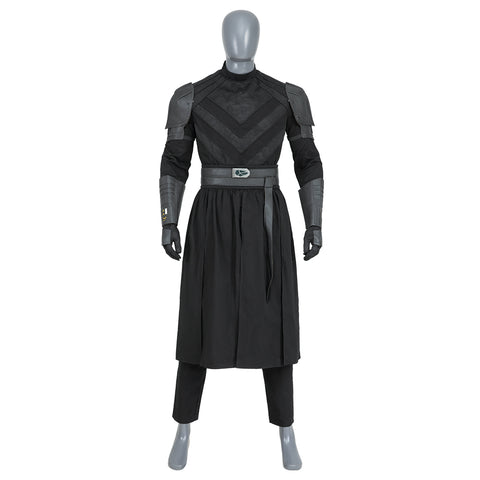 Men's Baylan Skoll Jedi Cosplay Deluxe Knight Armor Set - Black Battle Uniform with Hooded Cloak