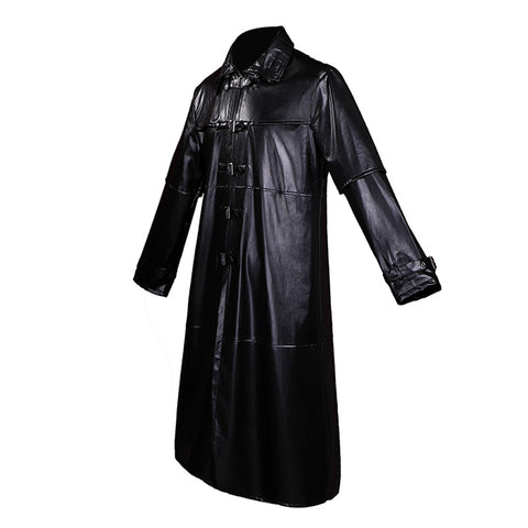 Medieval Gothic Plague Doctor Costume PU Leather Jacket - Steampunk Vampire Horror Long Coat