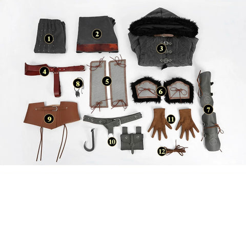 The Witcher IV Ciri Cosplay Costume Full Set With Cloak For Women