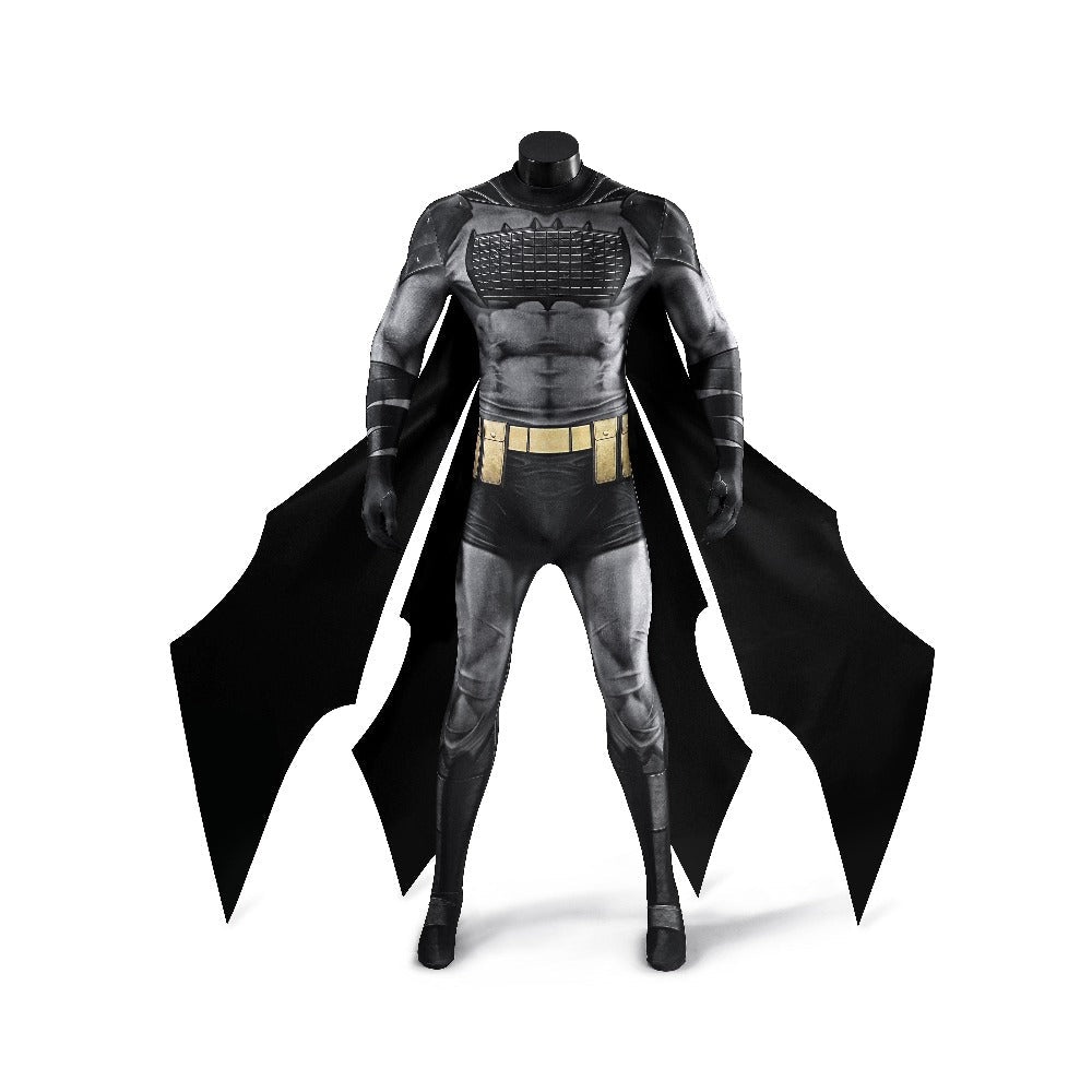 Absolute Batman Black 3D Print Cosplay Full Bodysuit - Complete Tight - Fitting Costume Set - Coscosmos