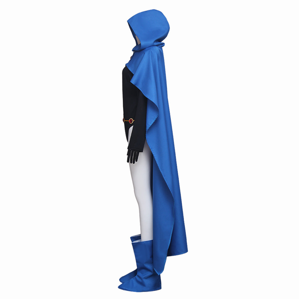 Teen Titans Raven Cosplay Costume - Superhero Comic Halloween Cape & Unitard Outfit Blue