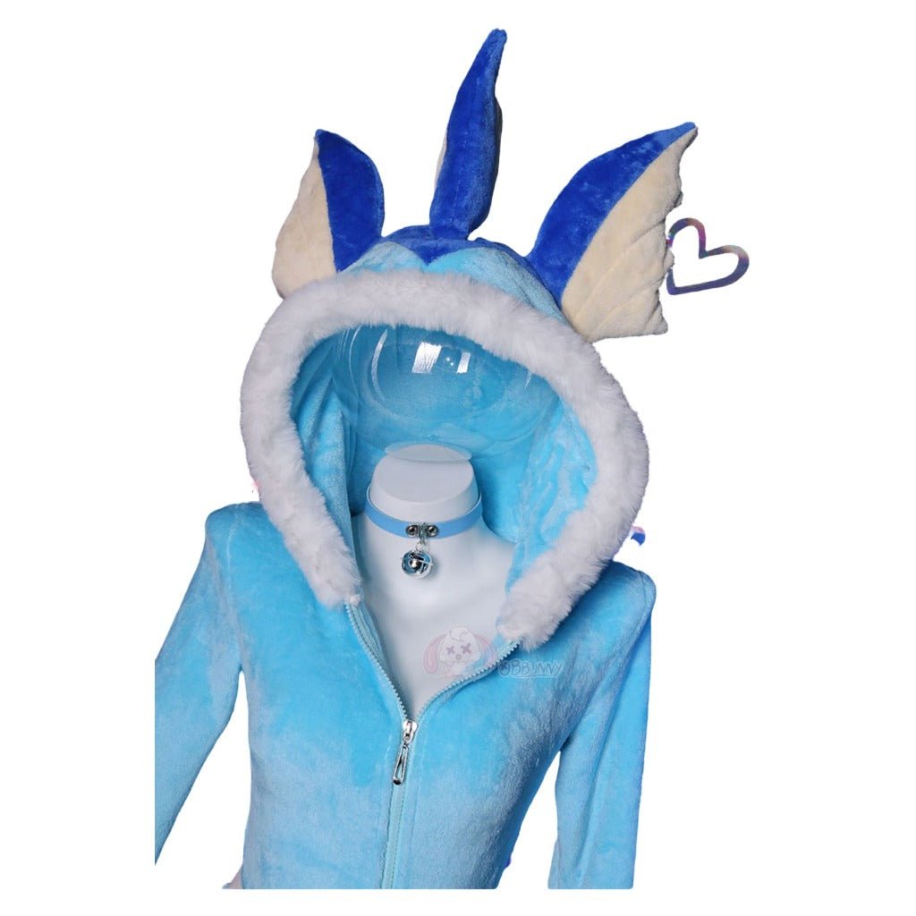Adorable Blue Vaporeon Plush Cosplay Jumpsuit for Women - Cute Anime Costume - Coscosmos