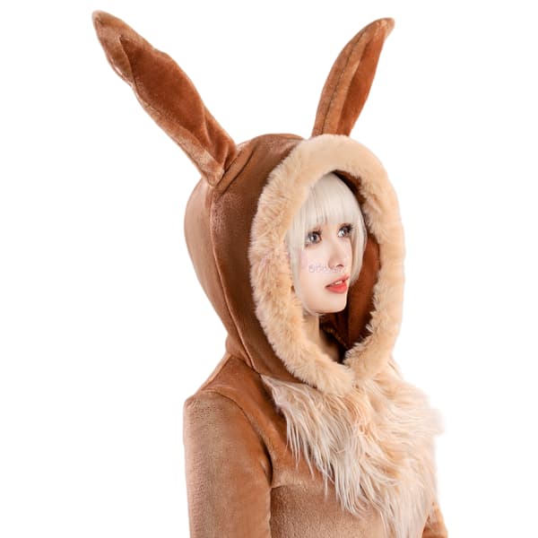 Adorable Eevee Cosplay Pajama, Cute Pokemon Plush Costume for Girls - Coscosmos