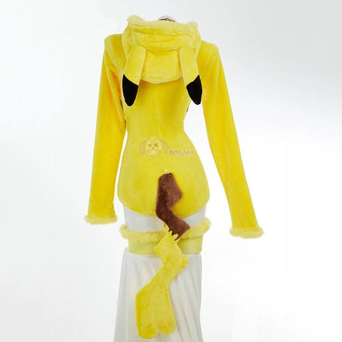 Adorable Pikachu Yellow Plush Cosplay Jumpsuit for Women - Coscosmos