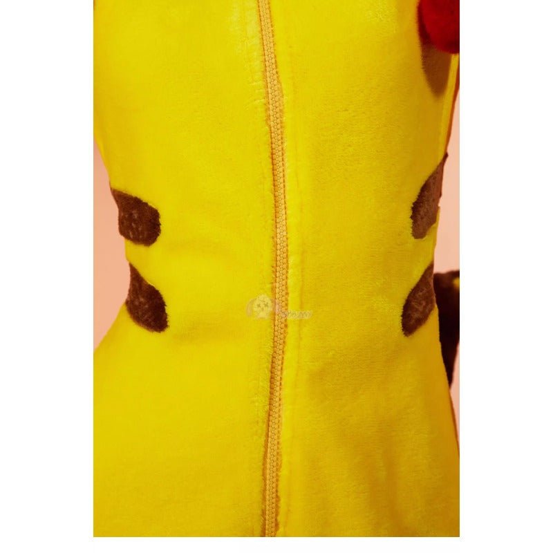 Adorable Pikachu Yellow Plush Cosplay Jumpsuit for Women - Coscosmos