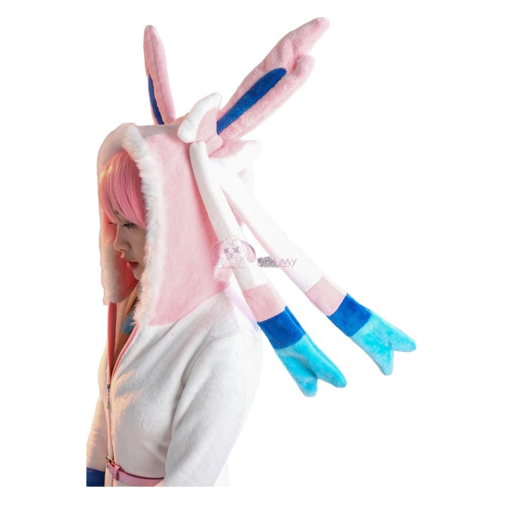 Adorable Pink and White Pokémon Cosplay Plush Sylveon Costume for Women - Coscosmos