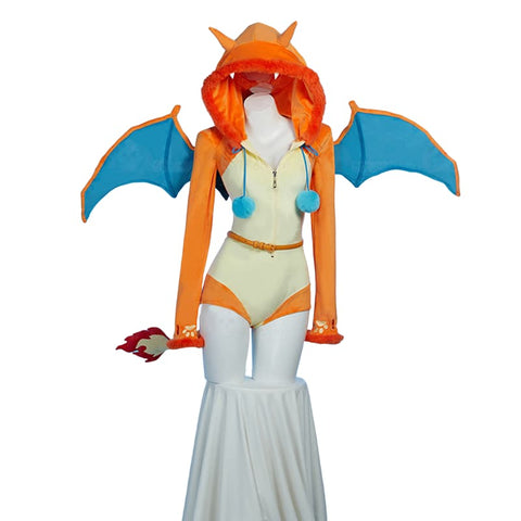 Adorable Pokemon Charmander Plush Cosplay Costume, Cartoon Anime Pajamas - Coscosmos