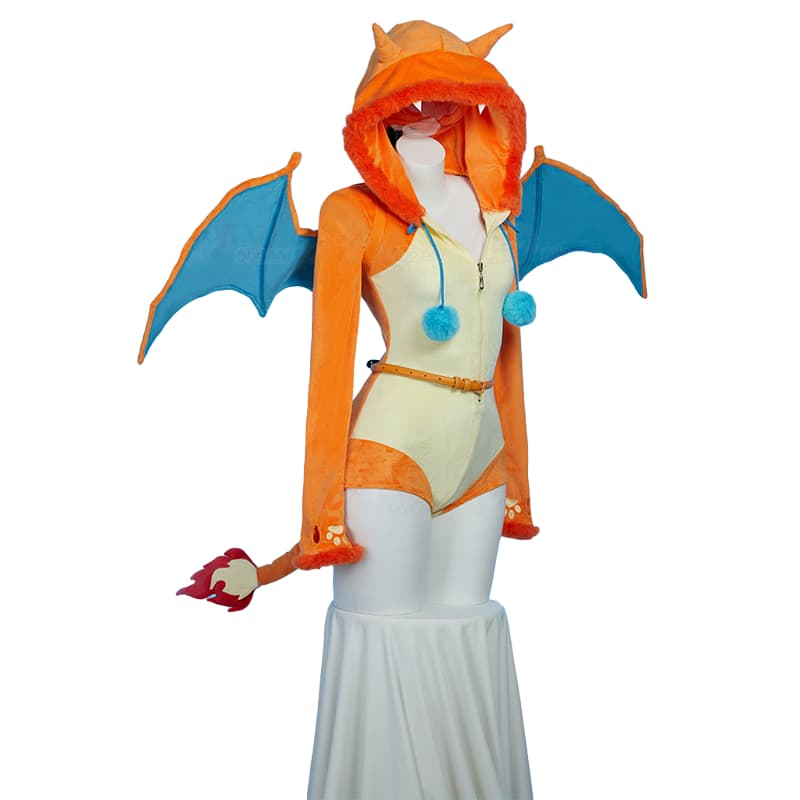 Adorable Pokemon Charmander Plush Cosplay Costume, Cartoon Anime Pajamas - Coscosmos