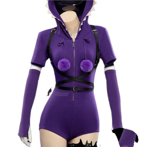 Adorable Purple Pokemon Espeon Cosplay Plush Pajamas for Women - Coscosmos
