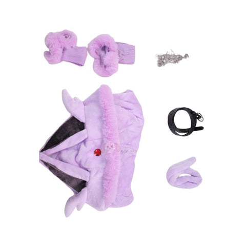 Adorable Purple Pokemon Espeon Cosplay Plush Pajamas for Women - Coscosmos