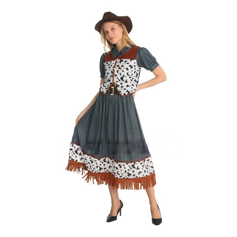 Adult Cosplay Western Cowgirl Costume Set for Masquerade W - 0373 - Coscosmos