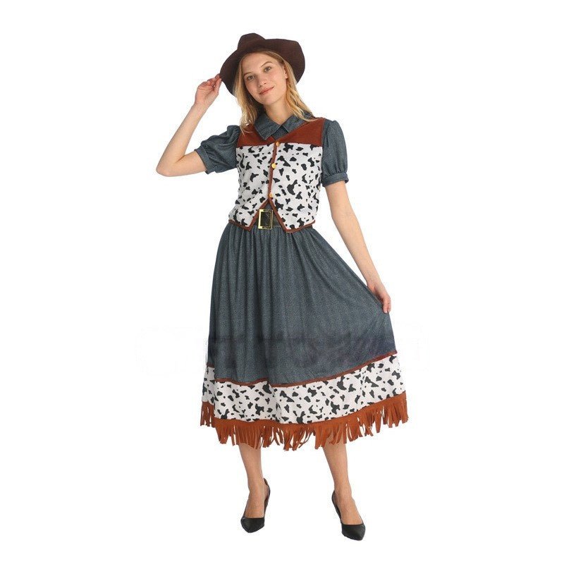 Adult Cosplay Western Cowgirl Costume Set for Masquerade W - 0373 - Coscosmos