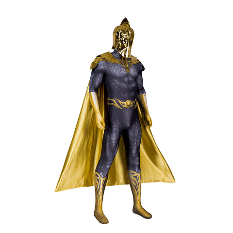 Black Adam Bodysuit Robe Mask Cosplay Costume Full Set Men Halloween Performance