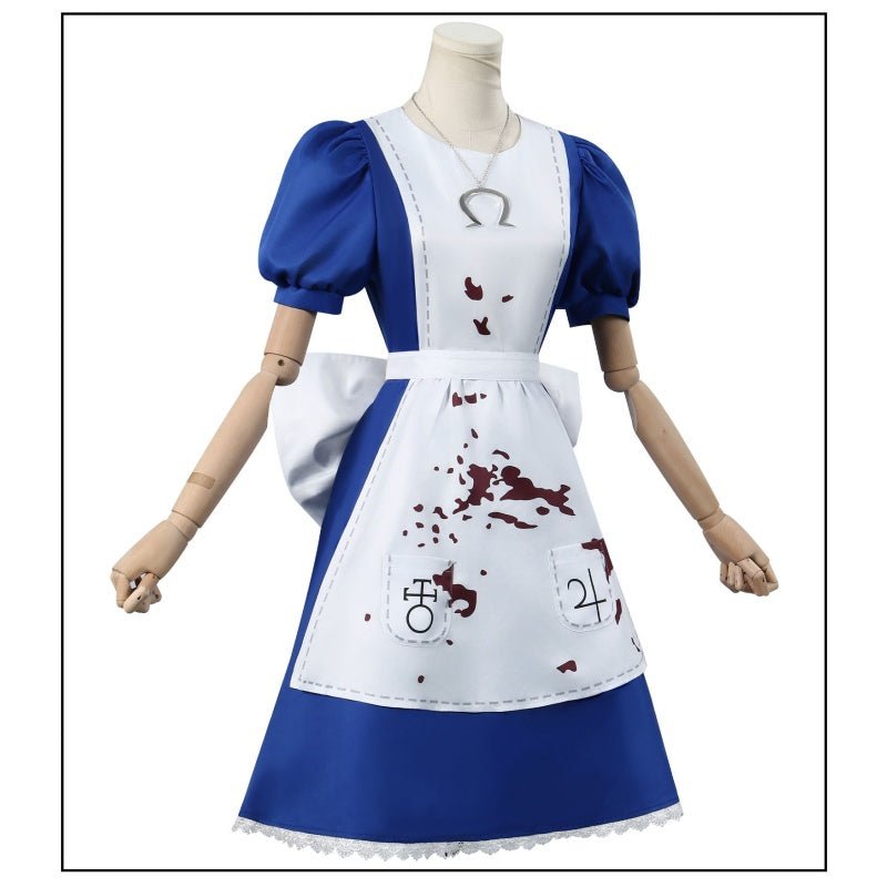 Alice Madness Returns Cosplay Costume - Alice Maid Dress Outfit for Cosplay Events, Halloween Parties, and Anime Conventions - Coscosmos