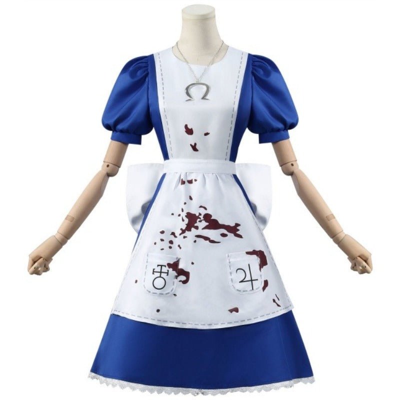 Alice Madness Returns Cosplay Costume - Alice Maid Dress Outfit for Cosplay Events, Halloween Parties, and Anime Conventions - Coscosmos