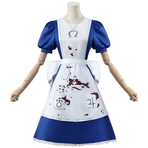 Alice Madness Returns Cosplay Costume - Alice Maid Dress Outfit for Cosplay Events, Halloween Parties, and Anime Conventions - Coscosmos