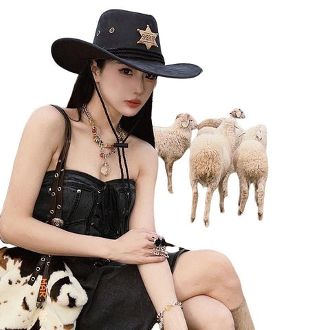 American Western Cowboy Style Spicy Girl Strapless Denim Dress Clothing Outfit Waist Cinching Vintage Summer Women Petite - Coscosmos