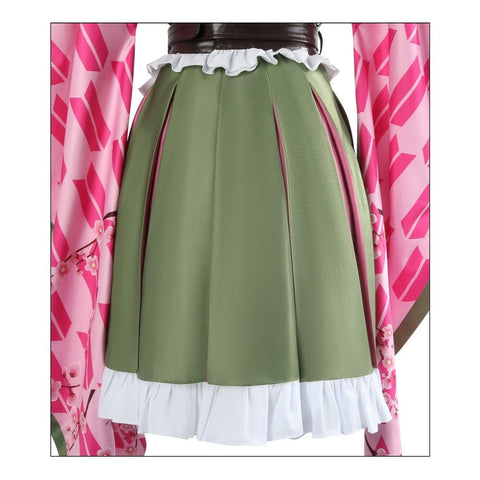 Anime Demon Slayer Mitsuri Kanroji Anniversary Cosplay Costume Set - Coscosmos