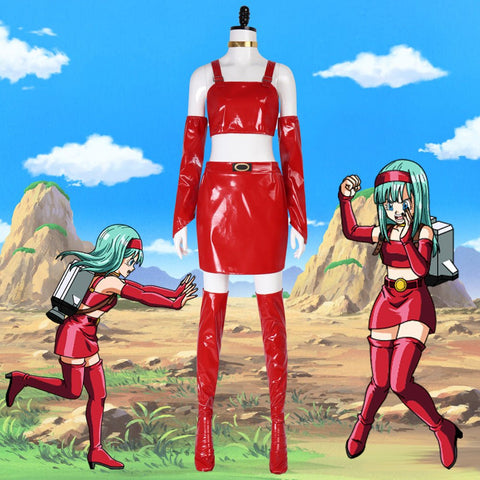 Anime Dragon Ball Bulma Cosplay Costume - Complete Official Manga Character Role - Play Dress Set - Coscosmos